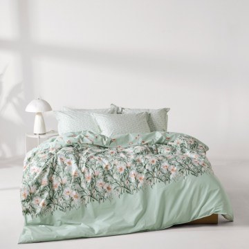 Bed Sheets Judith (Set of 4) Green-Orange Kentia
