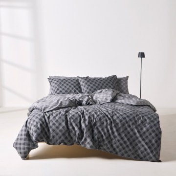 Bed Sheets Karavagio 30 (Set of 3) Anthracite-Light Grey Kentia