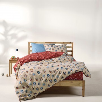 Kids Bed Sheets Armstrong (Set of 3) Beige-Orange Kentia