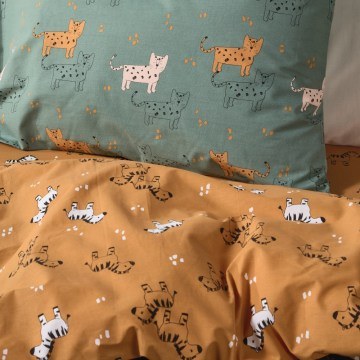 Kids Bed Sheets Asmara (Set of 3) Green-Beige Kentia