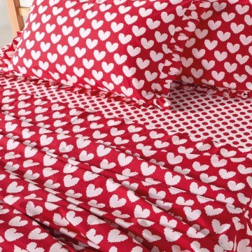 Kids Bed Sheets Lola (Set of 3) Red-Pink Kentia