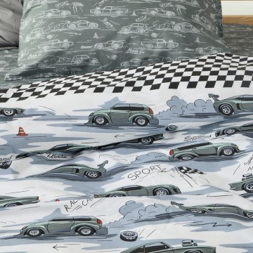 Kids Bed Sheets Lukas (Set of 3) Grey-Green Kentia