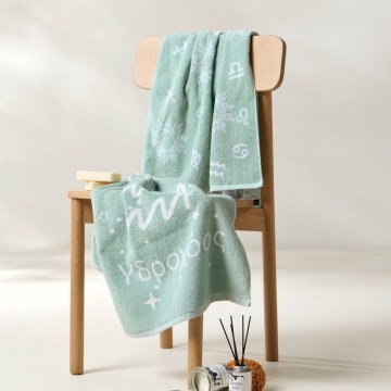 Towels Astrology-Idrohoos (Set of 2) Light Blue - Ecru Kentia