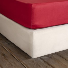 Bed Sheet Superior Satin Fitted Red Nima RED
