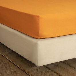 Bed Sheet Unicolors Fitted Deep Orange Nima DARK ORANGE