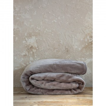 Velour Blanket Coperta Cigar Beige Nima