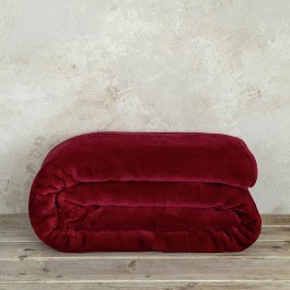 Κουβέρτα Βελουτέ Coperta Red Nima RED