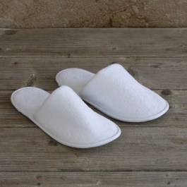 Παντόφλες Ξενοδοχείου Βελουτέ Eva Sole White 100% Velour Cotton White