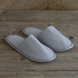 Παντόφλες Ξενοδοχείου Πικέ Eva Sole Grey 100% Βαμβάκι Grey