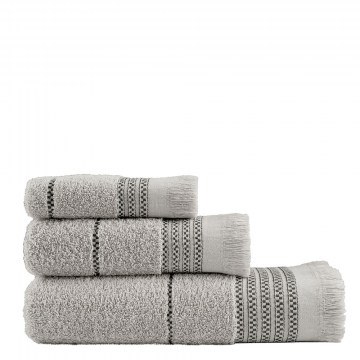 Πετσέτες Plush (Σετ 3τμχ) Gray Nima