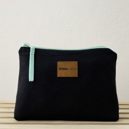 Beach Toiletry Bag Riva 25x17 Black-Emerald Nima EMERALD-BLACK