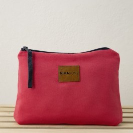 Beach Toiletry Bag Riva 25x17 Vivid Pink-Dark Grey Nima PINK-GREY