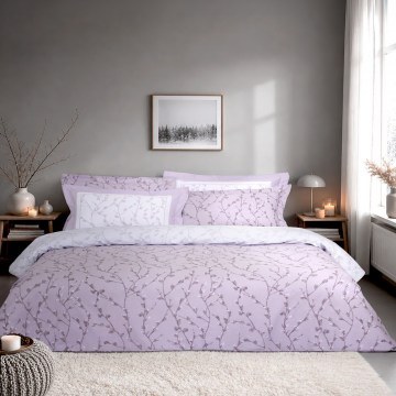 Duvet Cover Aira (Set of 2) White-Lilac Nima