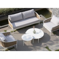 Garden Lounge Musses Rattan 01-00-2133 (Set 5Pcs) With Cushions Cream-Brown