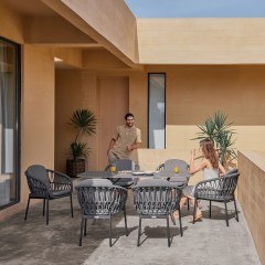 Τραπεζαρία Κήπου Bari 01-00-2852 (Σετ 7Τμχ) Grey-Anthracite