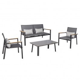 Σαλόνι Κήπου Aspen-2 01-00-2678 (Σετ 4Τμχ) Με Μαξιλάρια Anthracite ANTHRACITE