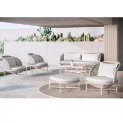 Σαλόνι Κήπου Montauk-3 01-00-2806 (Σετ 7Τμχ) Με Μαξιλάρια White-Pearl