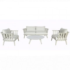 Σαλόνι Κήπου Girona-2 01-00-2670 (Σετ 4Τμχ) Με Μαξιλάρια Ivory-Sand