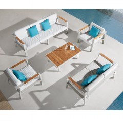 Garden Lounge Nofi-3+2 01-00-1494 (Set 5Pcs) With Cushions Oak-Beige
