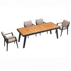 Τραπεζαρία Κήπου Emoti 01-00-1774 (Σετ 7Τμχ) Με Μαξιλάρια Beige-Anthracite