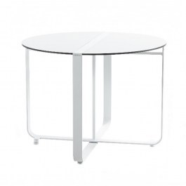 Τραπέζι Κήπου Αναδιπλούμενο Clint/T 01-00-2074 Φ100x74,5cm White WHITE