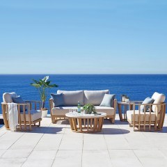 Garden Lounge Woodland 01-00-2661 (Set 4Pcs) With Cushions Beige-Oak