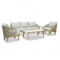Garden Lounge Mali-3 01-00-2662 (Set 4Pcs) With Cushions Ecru-Natural