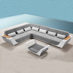 Σαλόνι Κήπου Γωνιακό Onda/C 01-00-2087 (Σετ 5Τμχ) Με Μαξιλάρια Grey-White