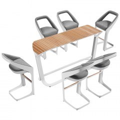 Τραπεζαρία - Μπαρ Κήπου Onda 01-00-2883 (Σετ 7Τμχ) White-Grey