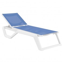 Stackable Sunbed Rio 01-00-3319 190x70x33cm White-Blue WHITE-BLUE