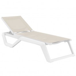 Stackable Sunbed Rio 01-00-3320 190x70x33cm White-Taupe WHITE-TAUPE