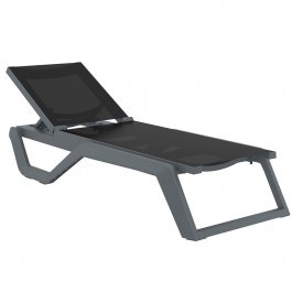 Stackable Sunbed Rio 01-00-3321 190x70x33cm Dark Grey-Black ANTHRACITE