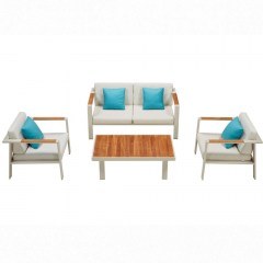 Lounge Set Nofi-2 01-00-1747 (680120) (Set 4Pcs) Beige-Turkuaz