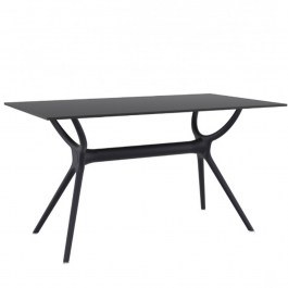 Τραπέζι Κήπου Air 01-00-2593 140x80x74cm Black BLACK