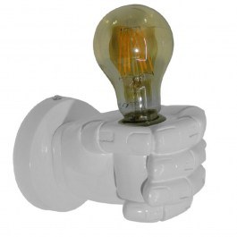 Φωτιστικό Τοίχου-Απλίκα Fist White 01137 GloboStar WHITE