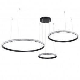 Φωτιστικό Οροφής Diamond Trio 61144 Led 120W Φ40-60-80cm Black GloboStar BLACK