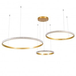 Φωτιστικό Οροφής Diamond Trio 61145 Led 120W Φ40-60-80cm Gold Matt GloboStar GOLD