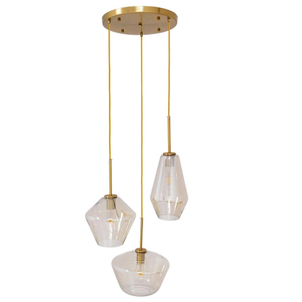 Φωτιστικό Οροφής Amaris 00978 3xΕ27 Φ50x30cm Fume Honey GloboStar