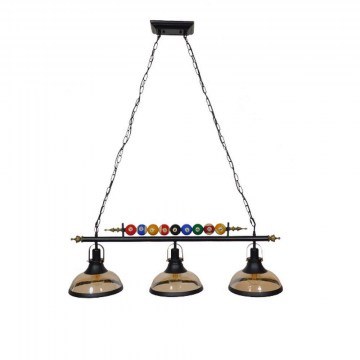 Φωτιστικό Οροφής Billiard Series 01280 3xΕ27 96x25x30cm Black GloboStar