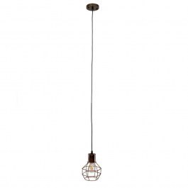 Ceiling Lamp Cage 00866 1xΕ27 With Grid D15x22cm Rust GloboStar RUST