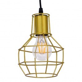 Ceiling Lamp Cage 00950 1xΕ27 With Grid D15x22cm Gold GloboStar GOLD