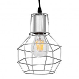 Ceiling Lamp Cage 00951 1xΕ27 With Grid D15x22cm Silver GloboStar SILVER