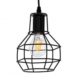 Ceiling Lamp Cage 01017 1xΕ27 With Grid D15x20cm Black GloboStar BLACK