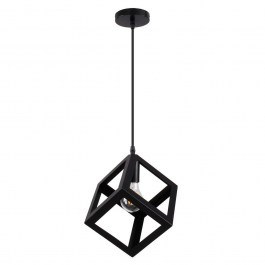 Φωτιστικό Οροφής Cube 00801 1xΕ27 Με Πλέγμα 25x25x25cm Black GloboStar BLACK