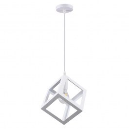 Ceiling Lamp Cube 00802 1xΕ27 With Grid 25x25x25cm White GloboStar WHITE