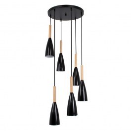 Φωτιστικό Οροφής Dillon 00628 6xΕ27 Με Πλέγμα Φ52x130cm Black GloboStar BLACK