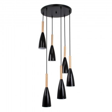 Φωτιστικό Οροφής Dillon 00628 6xΕ27 Με Πλέγμα Φ52x130cm Black GloboStar