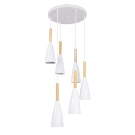 Φωτιστικό Οροφής Dillon 00629 6xΕ27 Με Πλέγμα Φ52x130cm White GloboStar WHITE