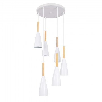 Ceiling Lamp Dillon 00629 6xΕ27 With Grid D52x130cm White GloboStar