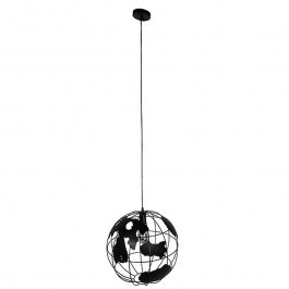 Ceiling Lamp Earth 01663 1xΕ27 With Grid D40x40cm Black GloboStar BLACK